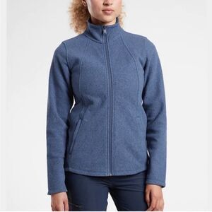 Athleta- Stroll Fleece Zip Jacket in Blue- Full Zip & Pockets- Size Small